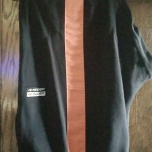 Adidas size 2XL, black with orange stripe,  men's sweat pants